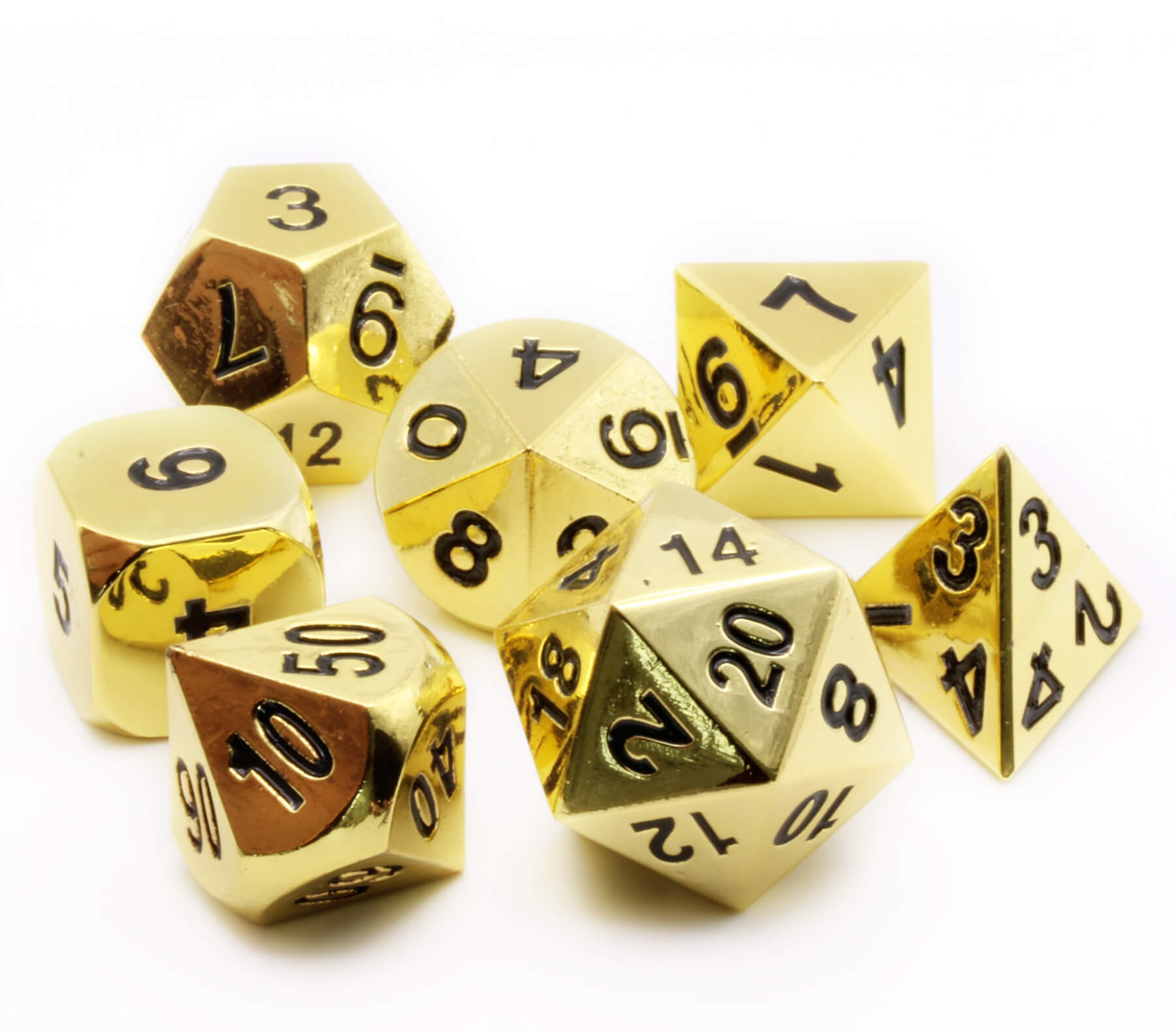 Shiny Gold Metal Dice on sale at Dark Elf Dice