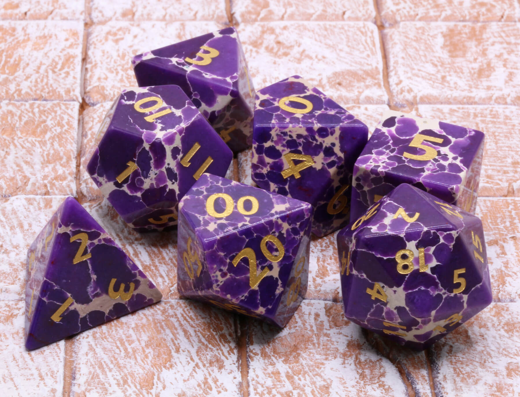 Purple Turquoise Gemstone Dice Set