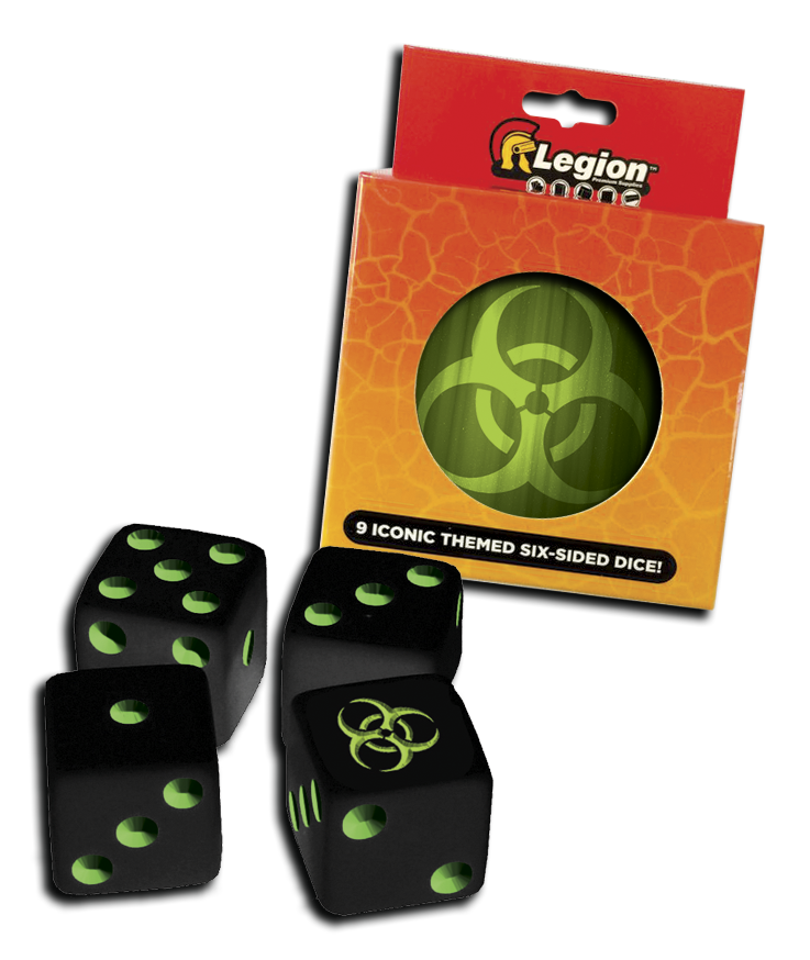 Biohazzard D6 dice for war games and tabletop roleplaying games