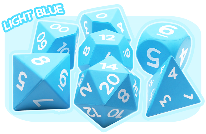 Giant Foam Dice Set Light Blue at Dark Elf Dice