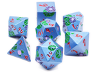 Lotus Garden Flower Dice Blue Metal at Dark Elf Dice