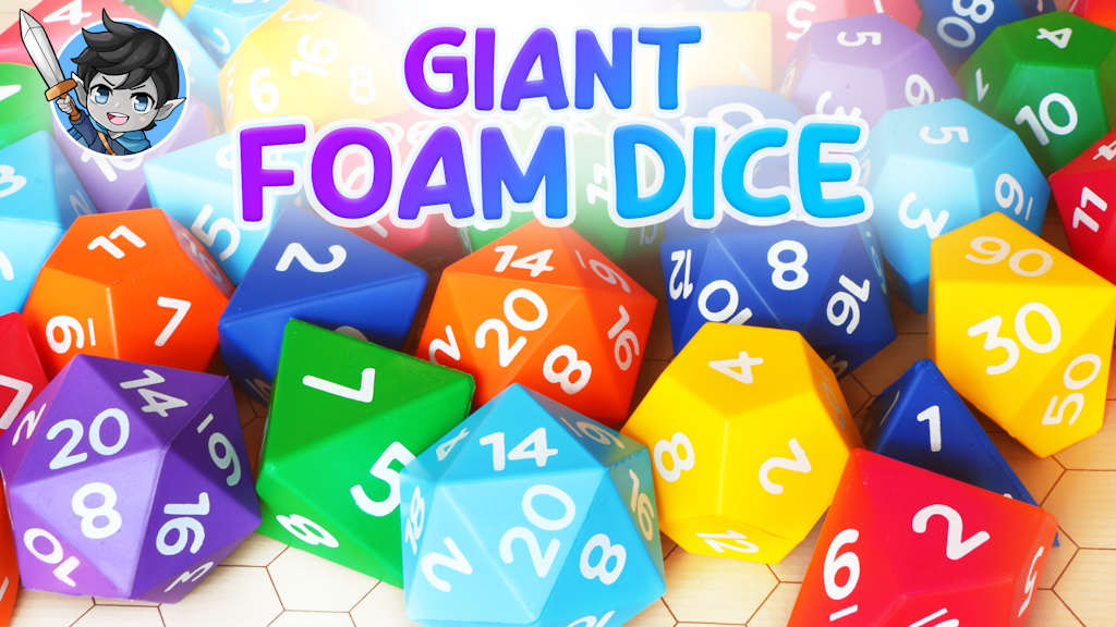 Giant Foam Dice Sets for TTRPG Tabletop Roleplaying Games