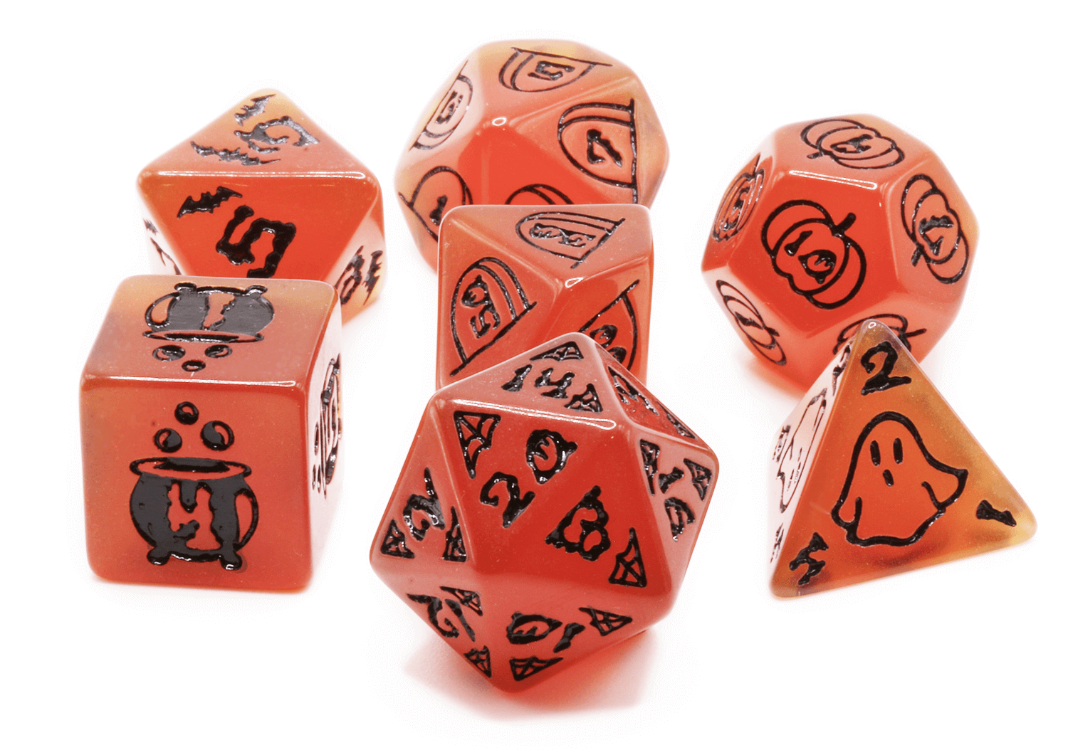 Orange Halloween Game Dice Set