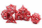 Red Swirl Metal Dice at Dark Elf Dice