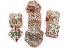 Dark Elf Dice Celtic Copper and Green Metal Dice