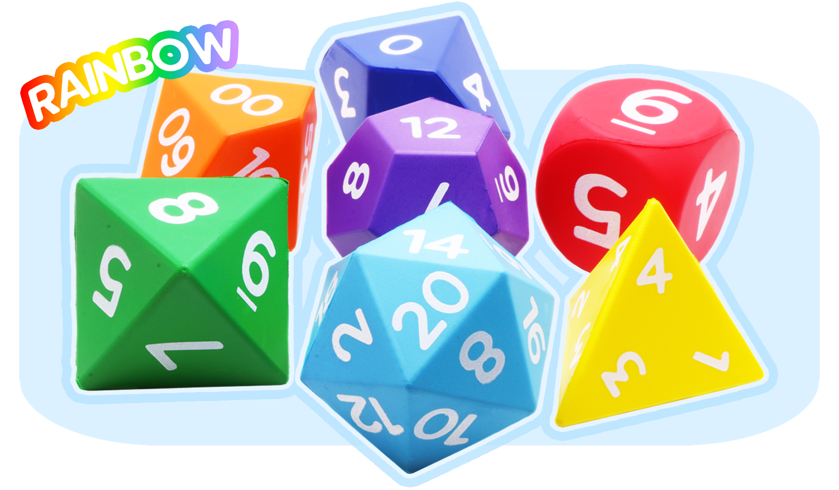 Dice Color Menu Giant Foam Dice Set (Rainbow) | Soft And Squishy Chonky Dice – Dark Elf ...