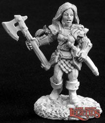 Female Gnome Fighter Miniature 2