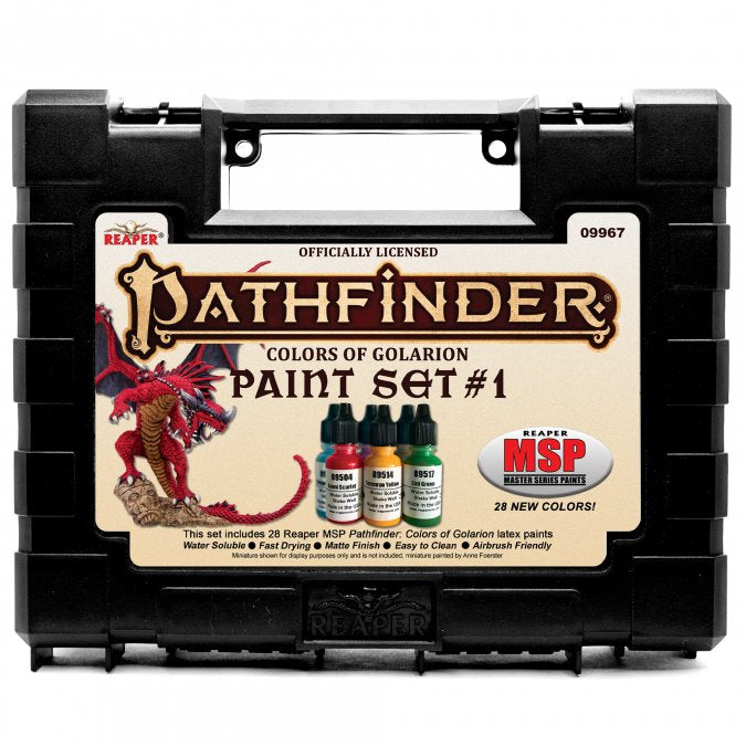 Pathfinder Colors Of Golarion Paint Set #1  Hard Shell Case; 28 Paint –  Dark Elf Dice