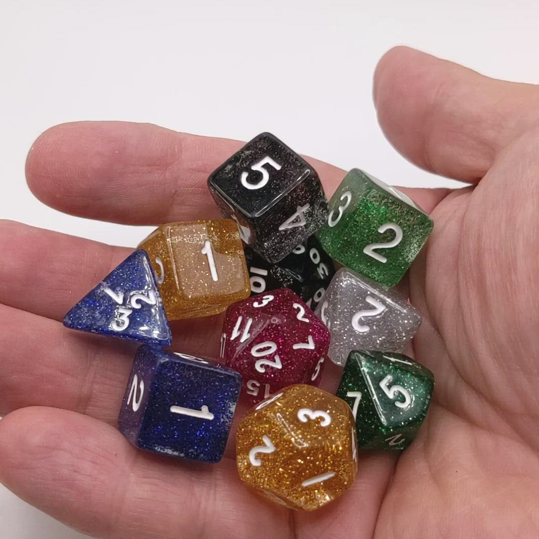 Assorted Glitter Dice Video