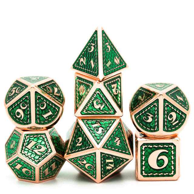 Green and Copper Mermaid Dice