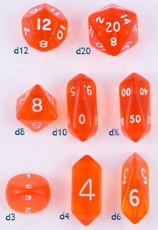 Hybrid Crystal Dice Orange