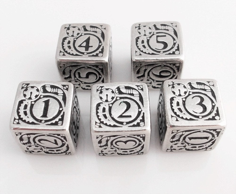 Steampunk Dice Metal D6