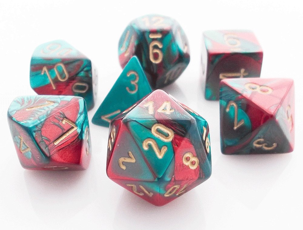 Gemini Dice Red Teal