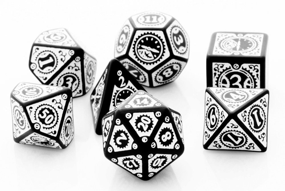 Steampunk Dice Clockwork Black