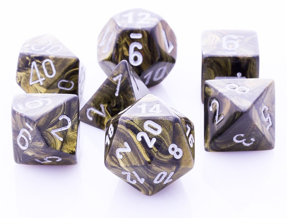 Lustrous Dice Black Gold Leaf