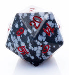 Dwarven Stones D20 Snowflake Obsidian