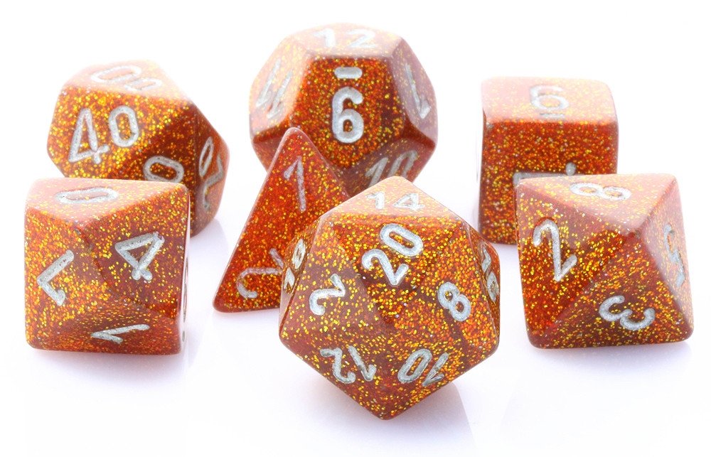 Glitter Dice Gold