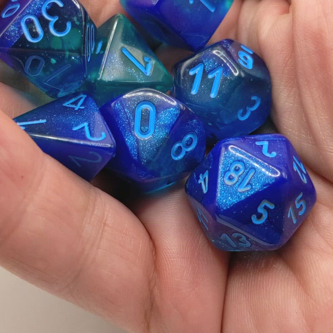 Chessex Luminary Blue Dice Video