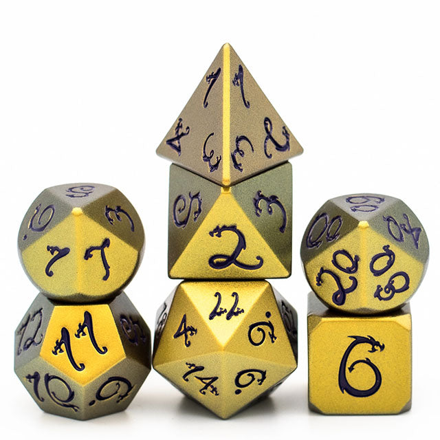 Gold Dragon Purple RPG Dice