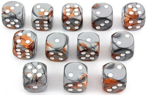 Gemini Dice d6 Copper Steel