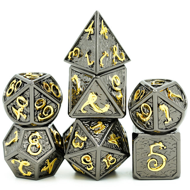 Black Gold Dragon Dice