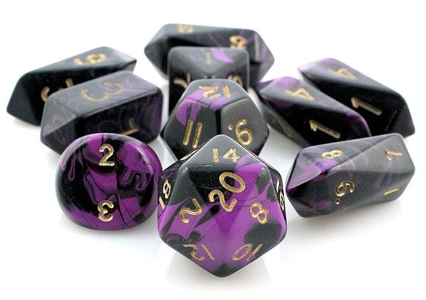 Oblivion Hybrid Dice (Purple) | 10pc RPG Role Playing Game Dice Set