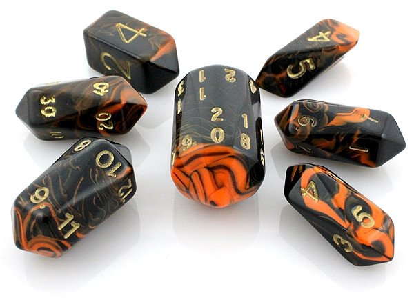 Oblivion Dice Crystal Orange