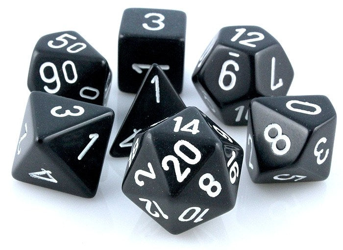 Opaque Dice Black White