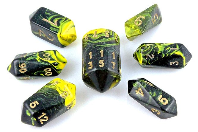 Oblivion Dice Crystal Yellow