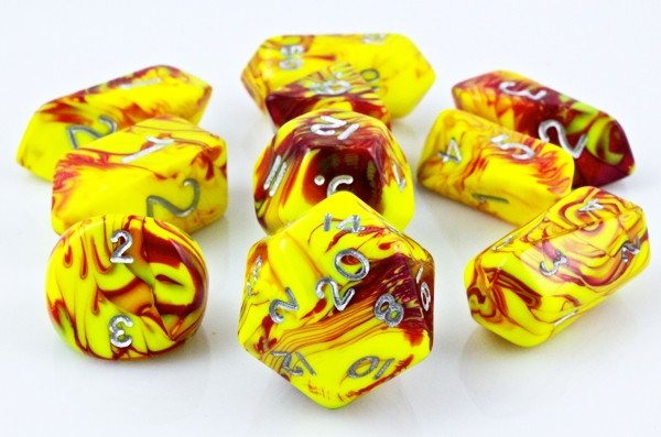 Toxic Hybrid  Dice Yellow Red