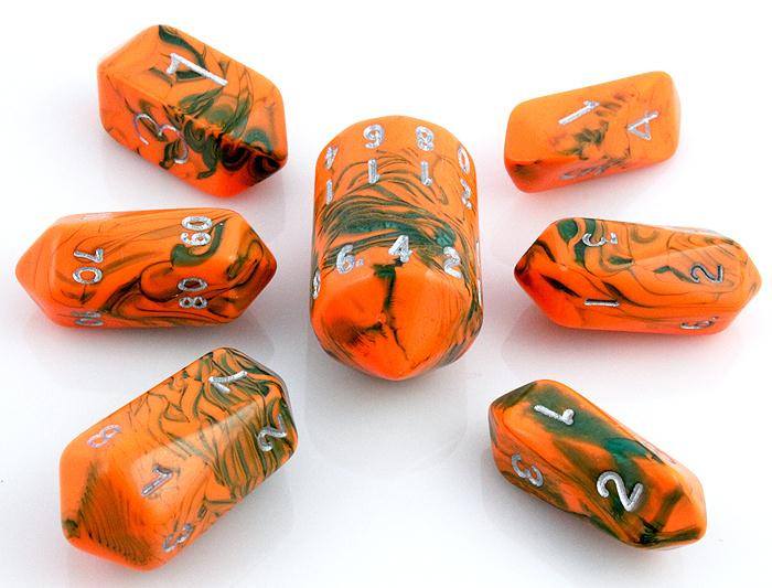 Toxic Crystal Dice Orange Green