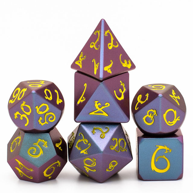 Metal rpg dice color shift