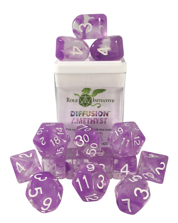 15 piece dice set Diffusion Dice (Amethyst)