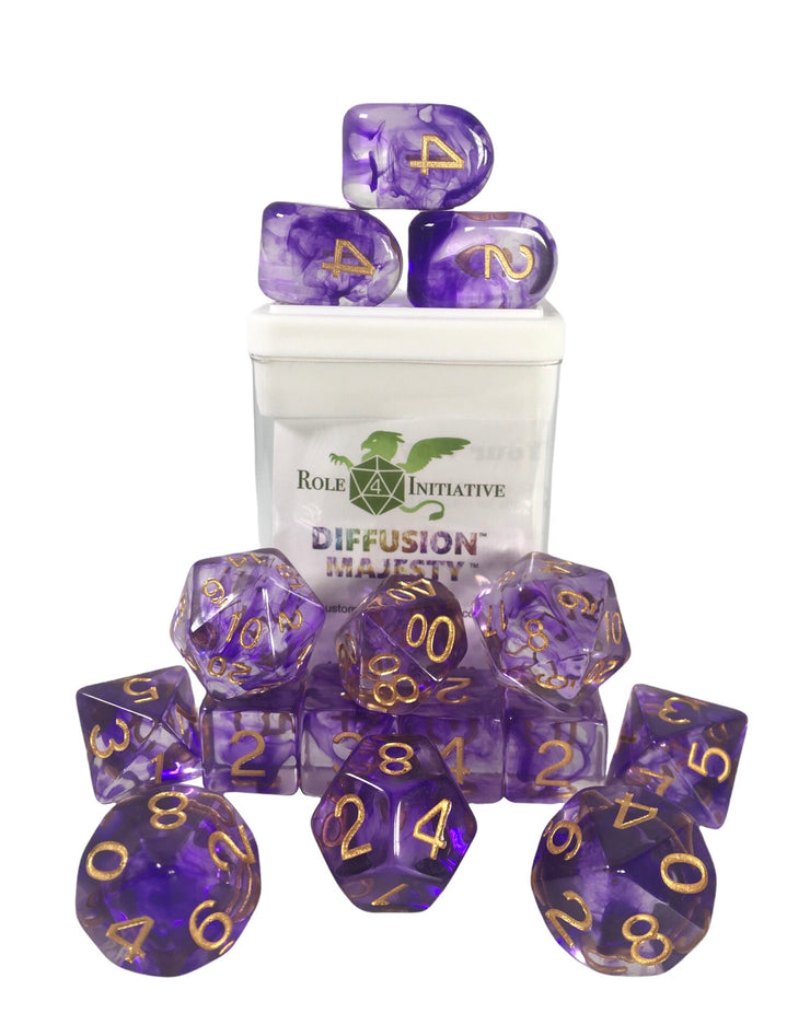 Diffusion 15 piece dice set for dnd like games