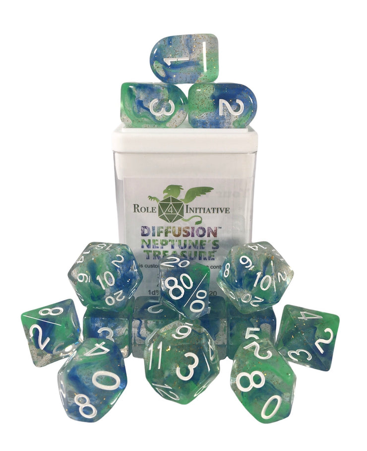 15 piece Neptune's Treasure Diffusion Dice