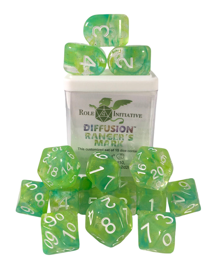 15 piece Diffusion Dice (Ranger's Mark) for dnd like games