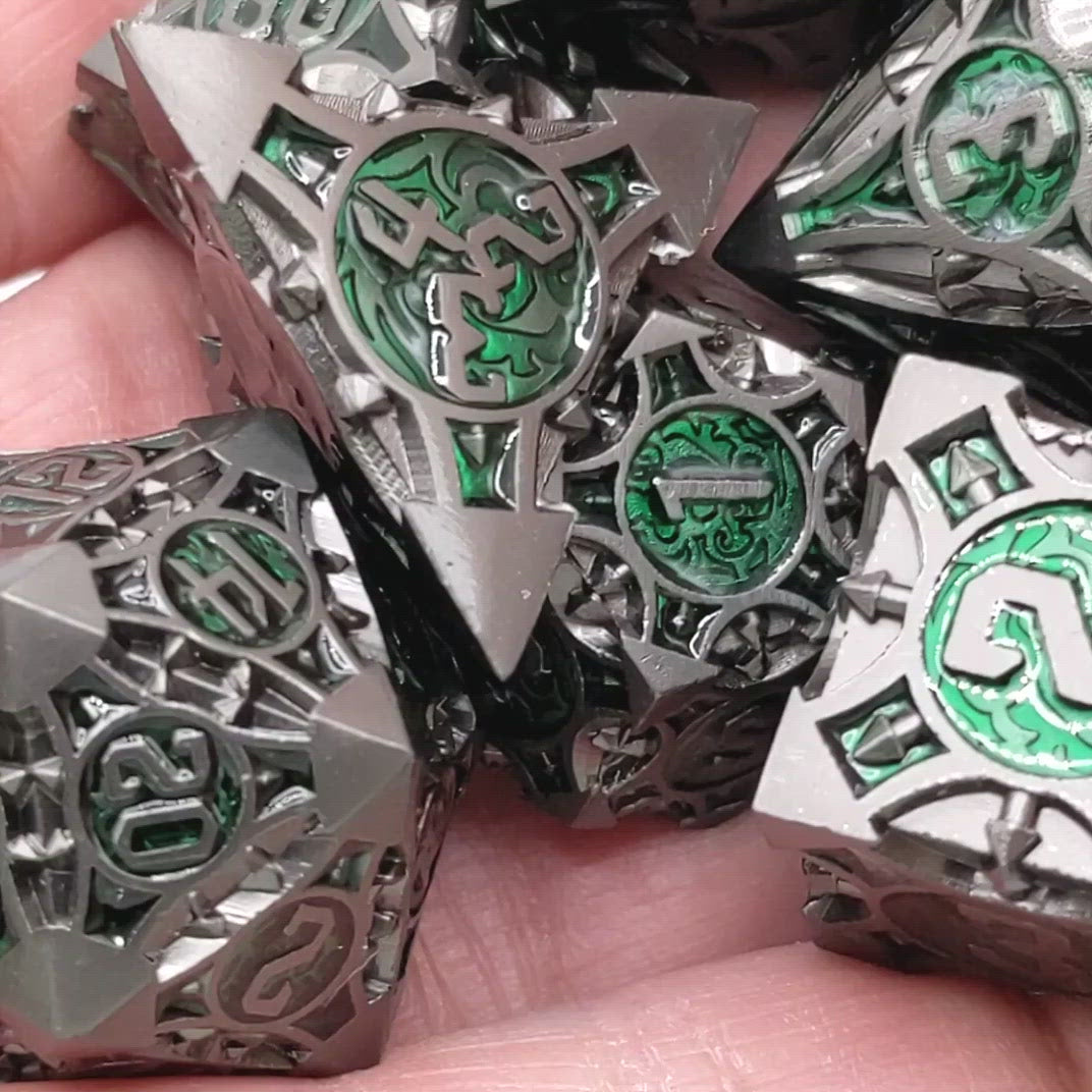 Scorpion Dice Black Nickel and Green Video