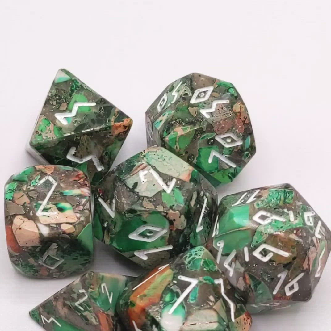 Green Gemstone Dice Video 