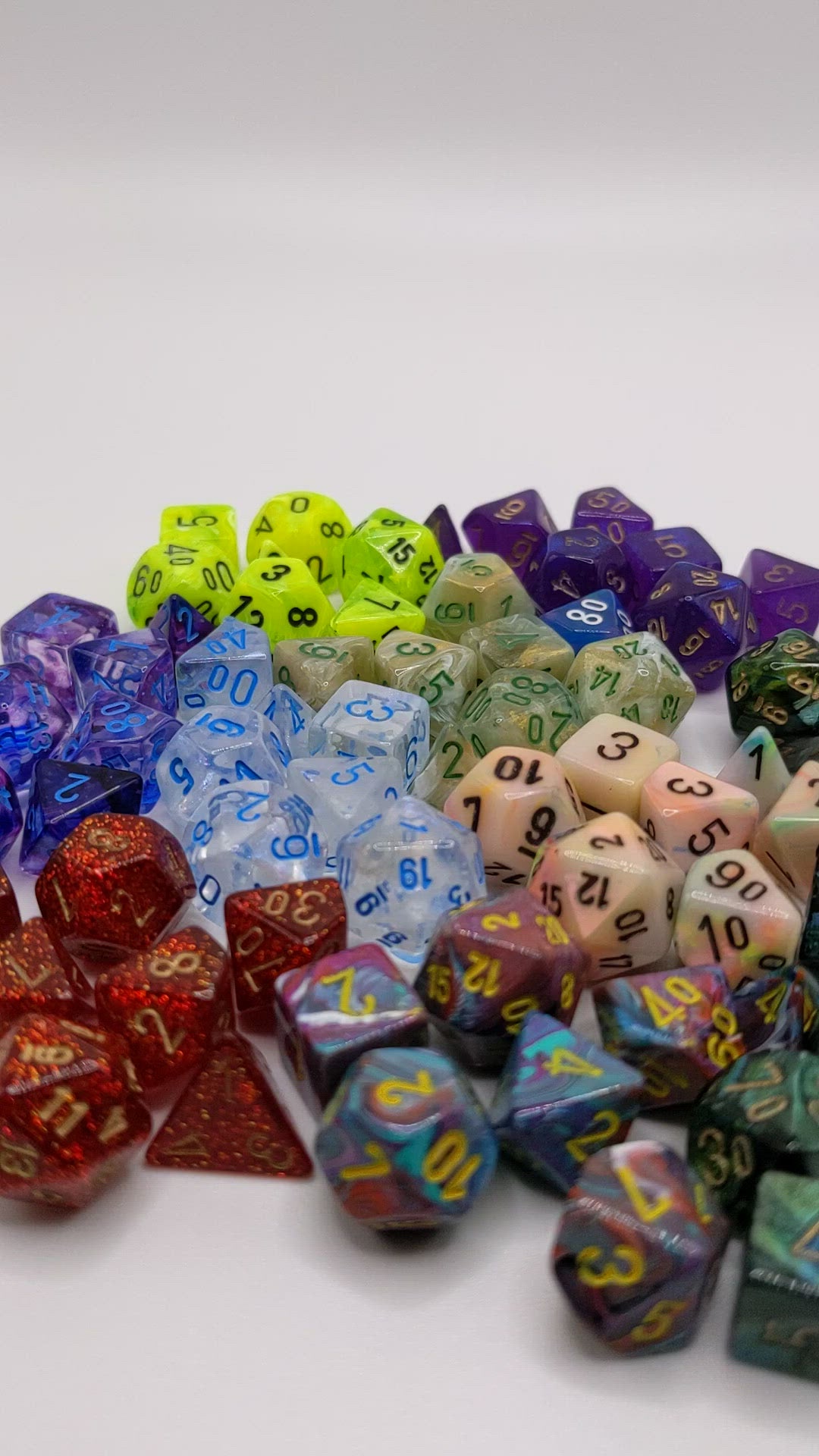 Chessex Borealis Royal Purple Dice Set - 12 Six-Sided Dice (d6) With Gold Numbers, 16mm