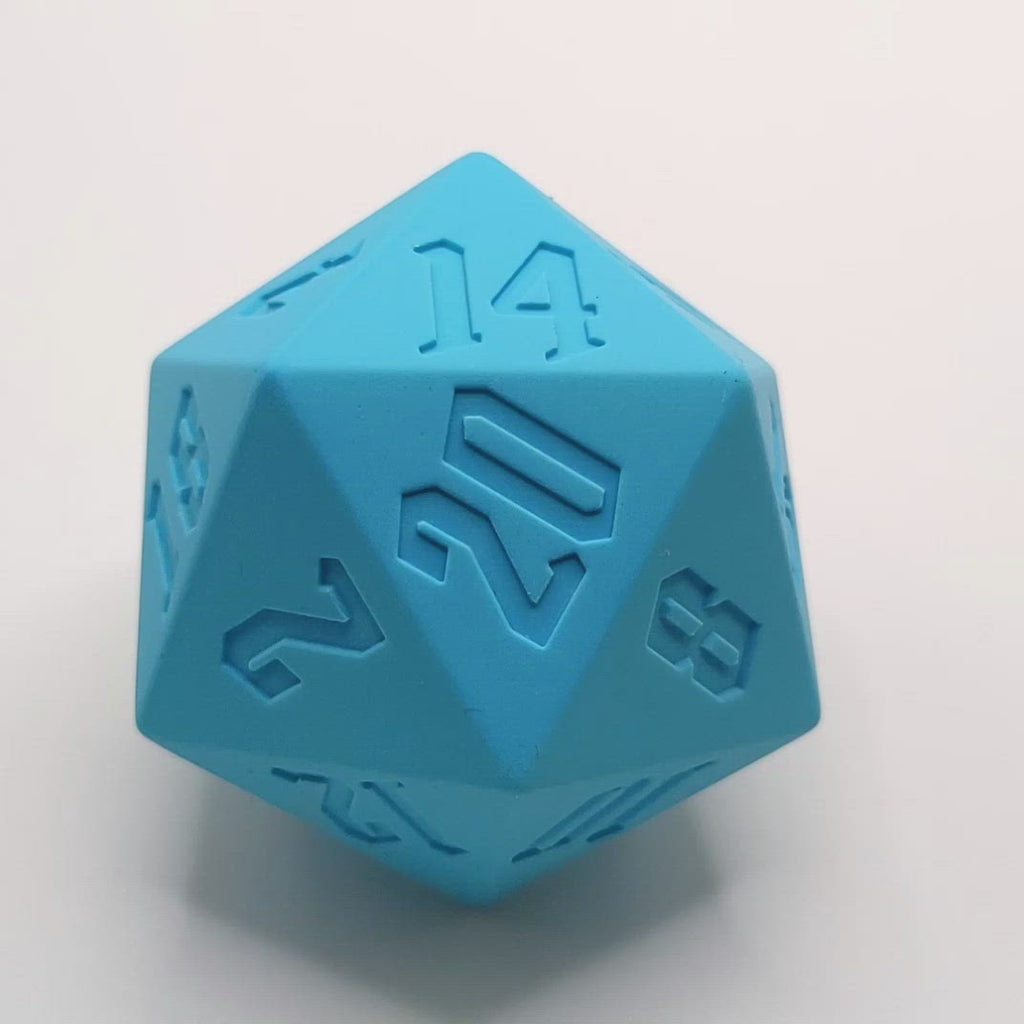 Giant Silicone Azure Blue D20 Dice Video