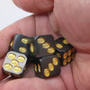 Metal D6 dice Black with gold Video