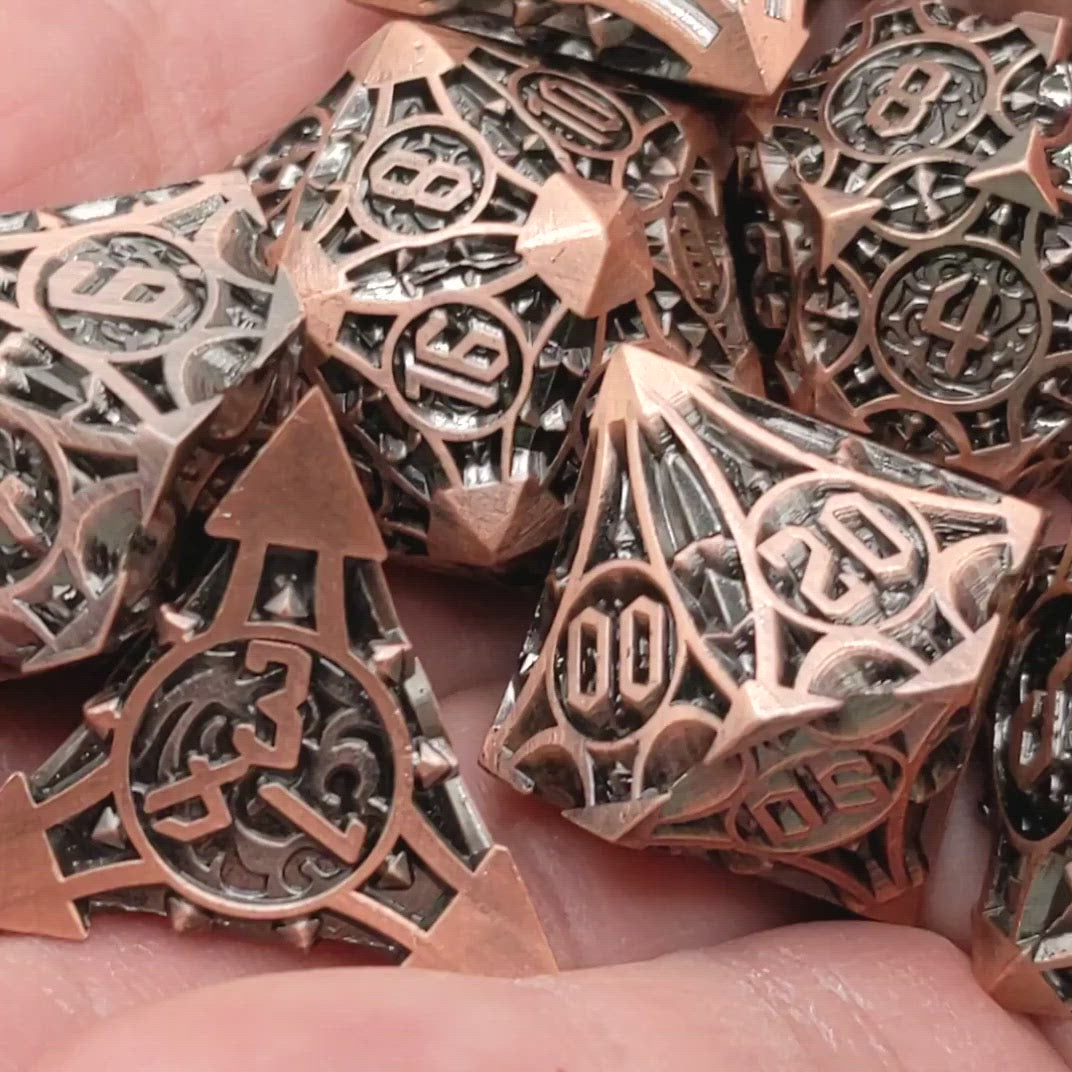 Scorpion Metal Dice Antique Copper Video