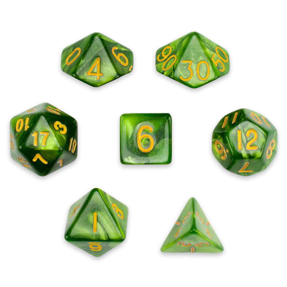 RPG dice jade oil