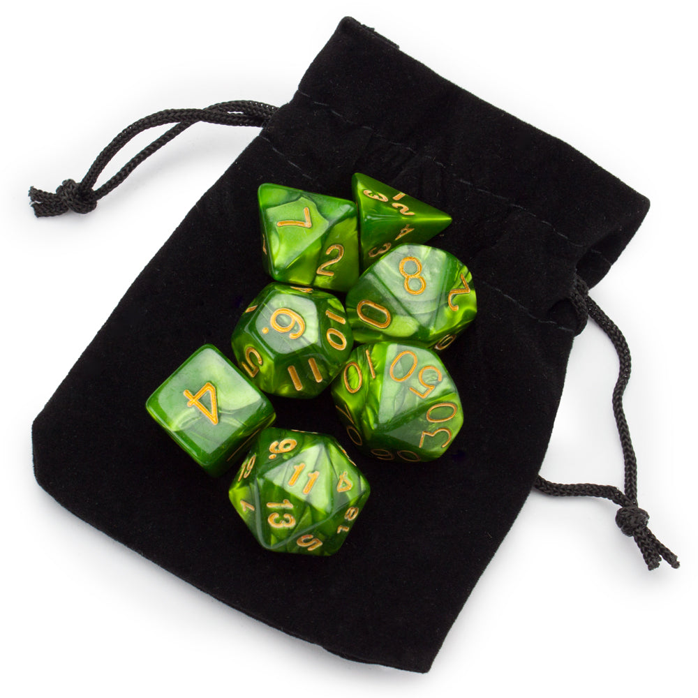 Jade Oil dice and bag