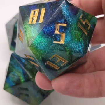 Giant d20 Ionic Blue Dice Video