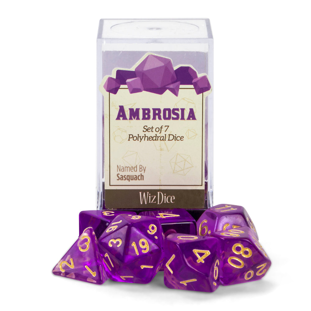 polyhedral purple dice