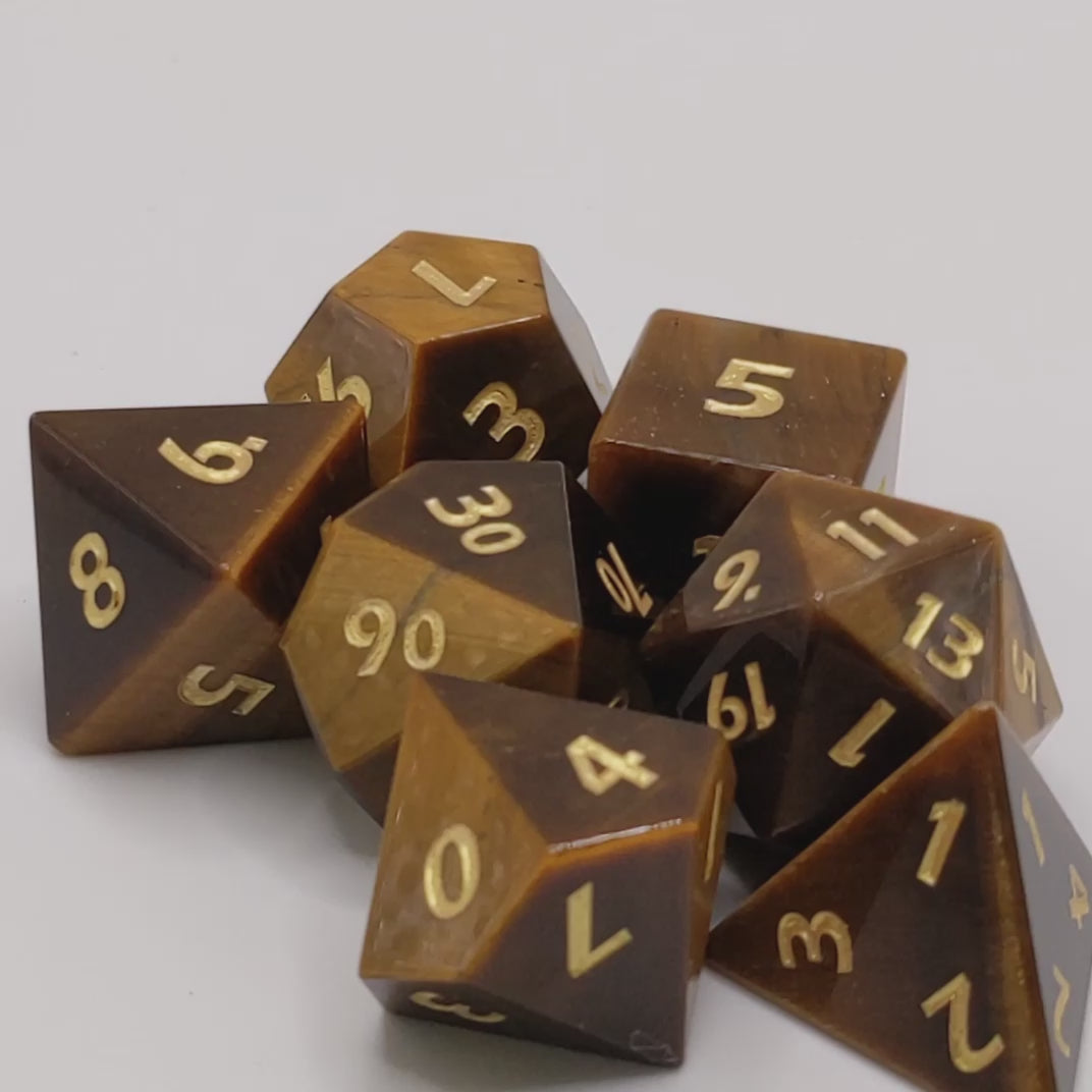 Gemstone Tiger's Eye Dice Video