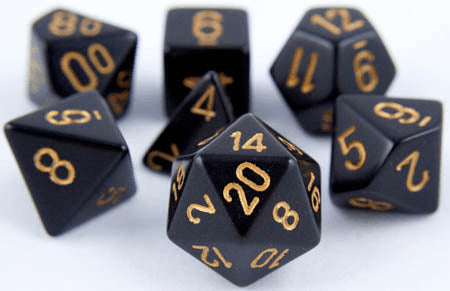 Opaque Dice Black Gold