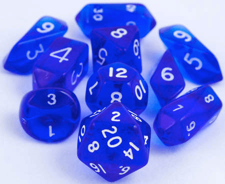 Translucent Hybrid Dice Blue