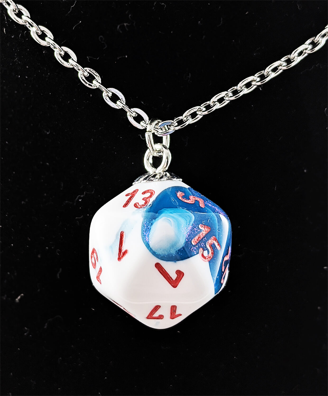 Gemini Astral Blue d20 Necklace